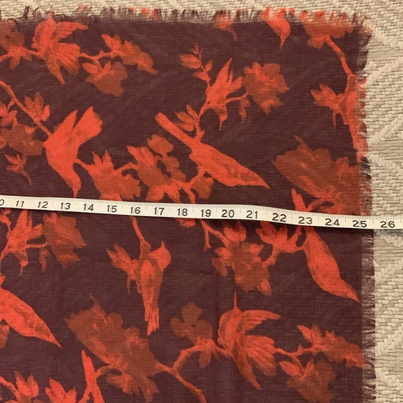 Lands End NWT Shawl Wrap, Long Length, Wide Stole, Gauzy Lightweight, Bird Print - Picture 6 of 9